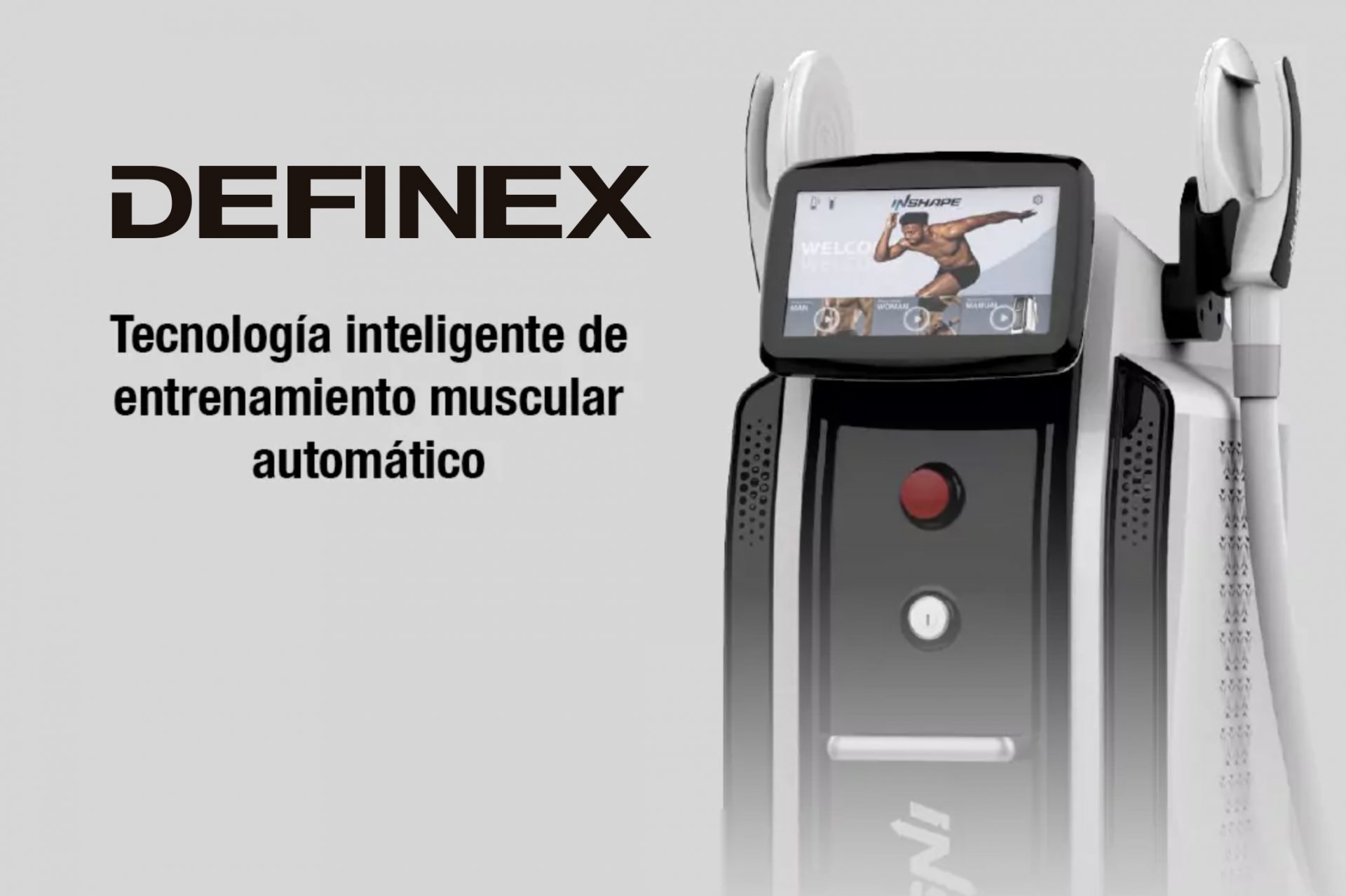 INSHAPE DEFINEX nueva generación de dispositivos para modelar el cuerpo. tecnología inteligente de entrenamiento muscular automático