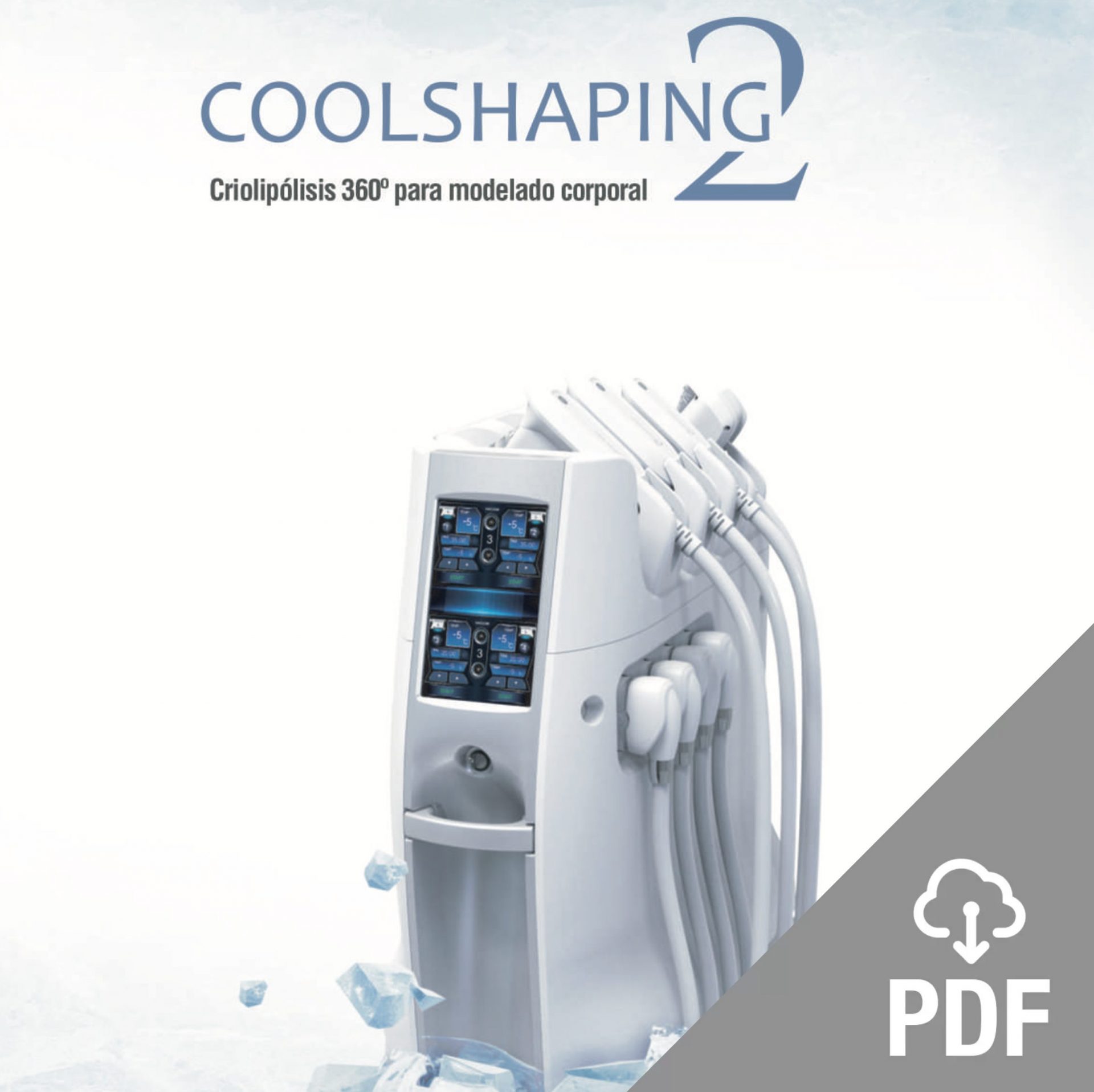 COOLSHAPING2 es un dispositivo de criolipólisis. La combinación de tecnología Crío y Vacuum crea un efecto adelgazante seguro y protegido.